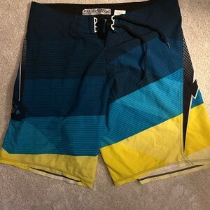 Billabong Blue and Yellow Board Shorts Dynamic Swimwear